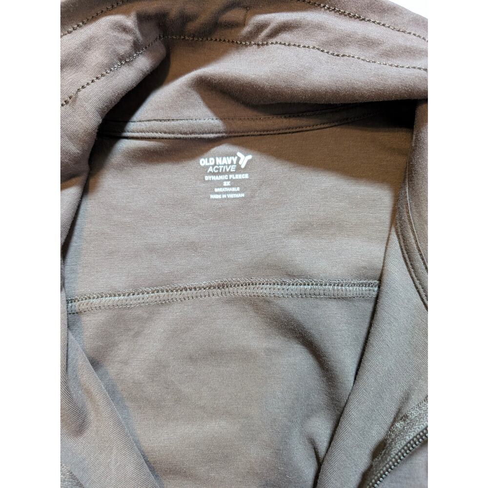Old Navy Active Womens 2X Brown Dynamic Fleece Quarter Zip Pullover Sweatshirt - Picture 3 of 7